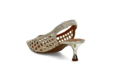 Interlace slingback pumps