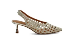 Interlace slingback pumps