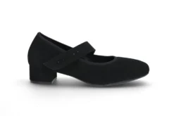 Pumps i semsket skinn