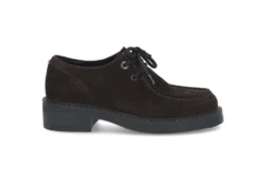 Semsket moc-toe snøresko