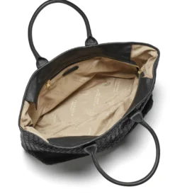 Shopper veske i flettet skinn