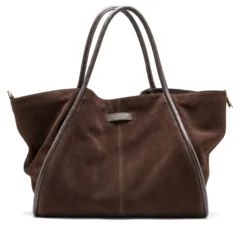 Shopper veske i semsket skinn