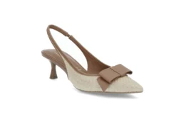 Slingback pumps i raffia og skinn