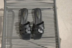 Slip-in skinnsandal